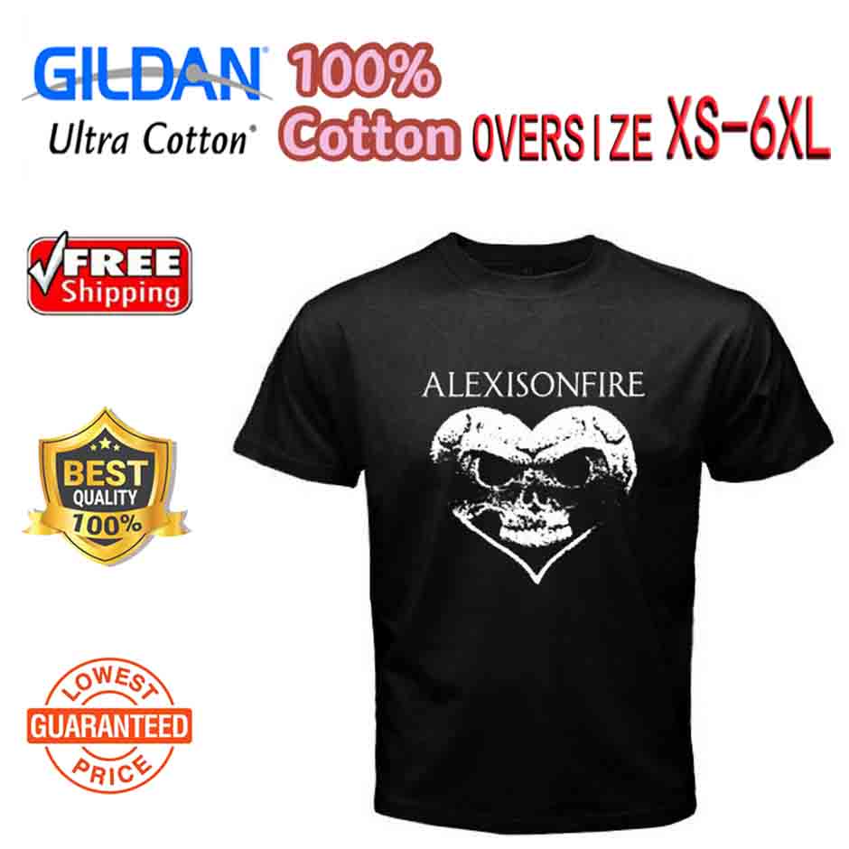 Áo thun cotton cứng in hình Logo trái tim đầu lâu màu đen