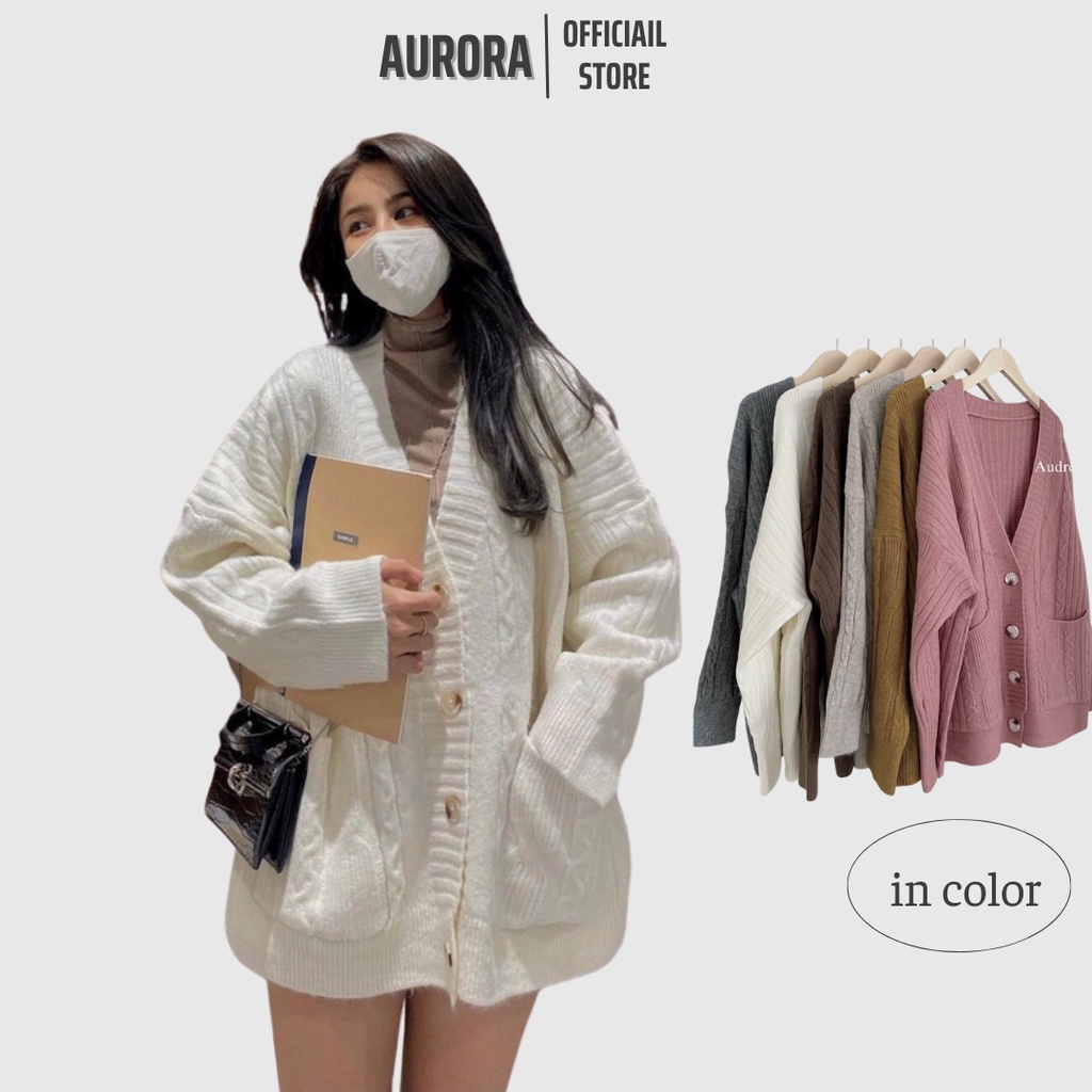 Áo cardigan len thừng dáng dài form rộng dày dặn hàng quảng châu loại 1