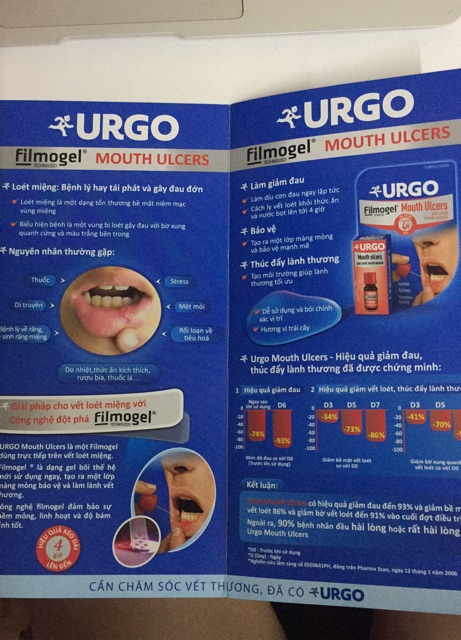 [RẺ VÔ ĐỊCH] Gel trị LOÉT MIỆNG NHIỆT MIỆNG hiệu quả cả trong lúc ăn URGO MOUTH ULCER