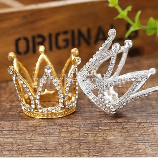 Phụ Kiện Trang Trí Bánh Kem Hình Vương Miện Mini Đính Đá Lấp Lánh Diy