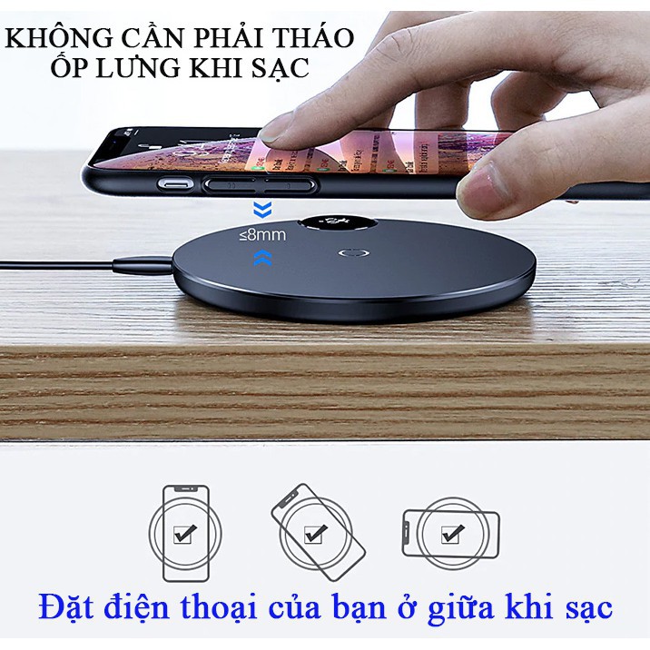 SẠC KHÔNG DÂY IPHONE SAMSUNG CHÍNH HÃNG BASEUS TOP1 CHẤT LƯỢNG