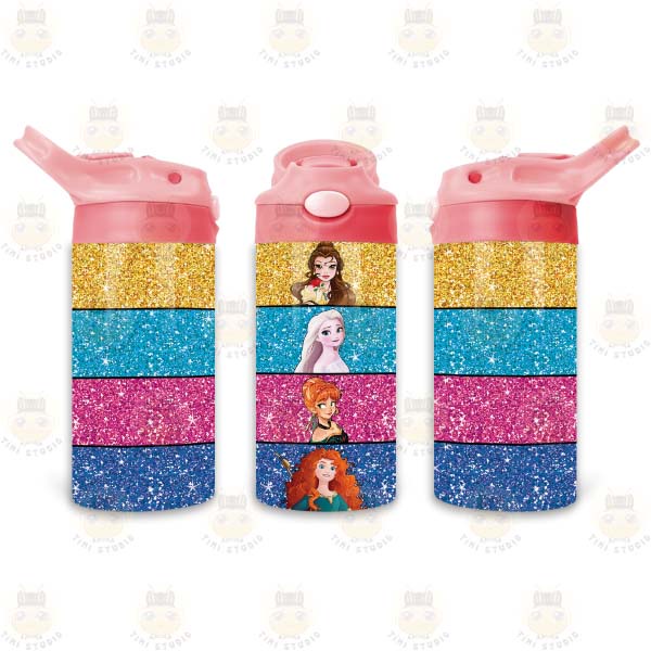 Bình Uống Nước Giữ Nhiệt Cho Bé Có Ống Hút Hình Công Chúa Disney - Tỉ Mỉ Studio - Mã 1407KT07
