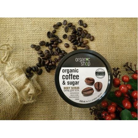 Tẩy Da Chết Toàn Thân Organic Shop Coffee Sugar Body Scrub 250g giúp tẩy tế bào chết, tái tạo da và thu nhỏ lỗ chân lông