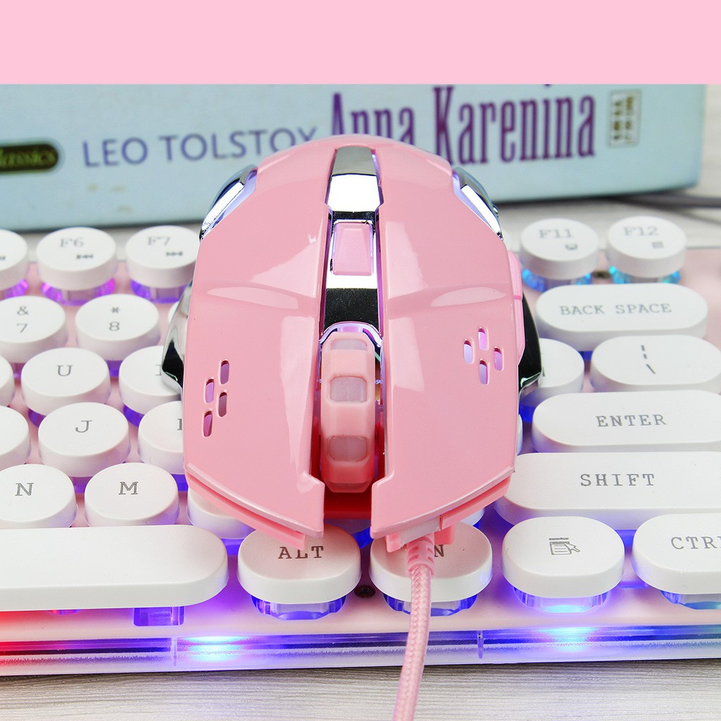 Chuột Gaming Màu Hồng PINK X500 Limited LED RGB Thiết Kế Game Mouse Đặc Biệt