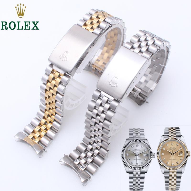 8-22✈Rolex Dây Đeo Đồng Hồ Bằng Thép Không Gỉ Trơn Thời Trang Dành Cho Nam Và Nữ