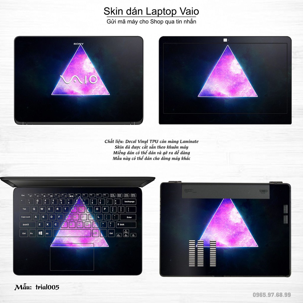 Skin dán Laptop Sony Vaio in hình Đa giác (inbox mã máy cho Shop)