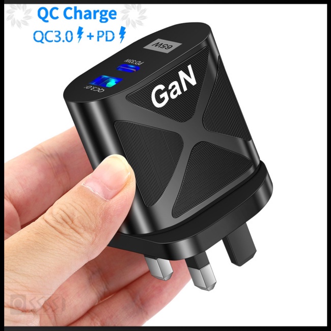 Bộ Sạc Nhanh Zevaret 65w GaN Gallium Nitride Nhiều Cổng Usb Cho Macbook Pro Laptop Điện Thoại