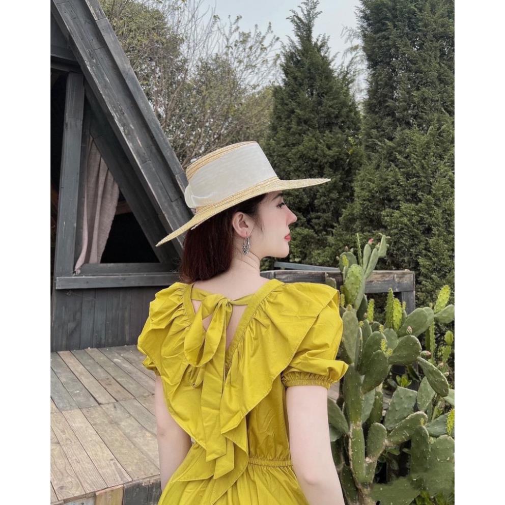 [ 𝐅𝐑𝐄𝐄 𝐒𝐇𝐈𝐏 ] VÁY MAXI BÁNH BÈO CỔ TIM HỞ LƯNG DÁNG DÀNG ĐẦM XÒE ĐI BIỂN Ạ