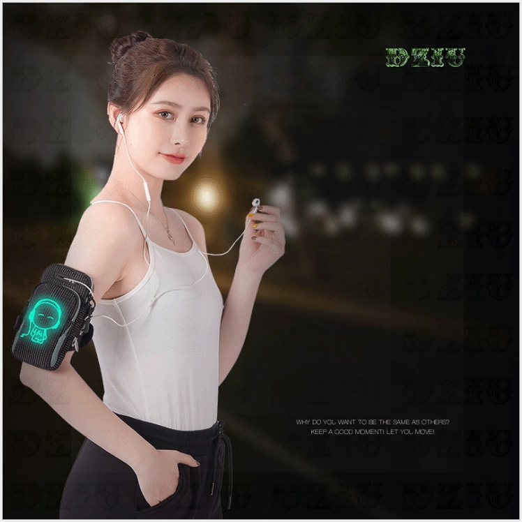 Túi đeo tay thể thao chạy bộ - Túi đựng điện thoại đeo cánh tay hình người nghe nhạc