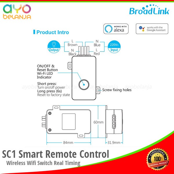 Công Tắc Wifi Thông Minh Broadlink Sc1 Điều Khiển Từ Xa