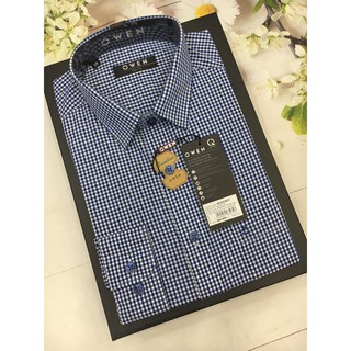 ÁO SƠ MI NAM DÀI TAY OWEN MỚI 2020 KẺ CARO XANH NAVY AS22238