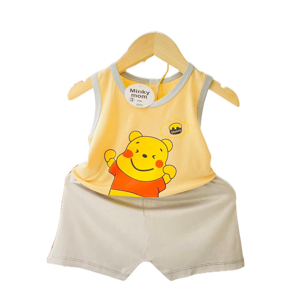 Quần áo bé trai và bé gái ba lỗ quần đùi chất liệu thun lạnh thoáng mát mùa hè