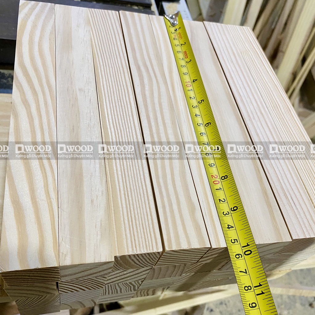 Thanh gỗ thông DWOOD vuông 3cm dài 20cm - 30cm đã xử lý đẹp các bề mặt