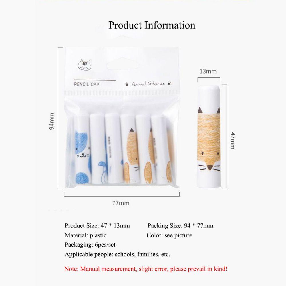 PINEVN Set 6 Nắp Đậy Bút Chì Nhiều Màu Tiện Dụng