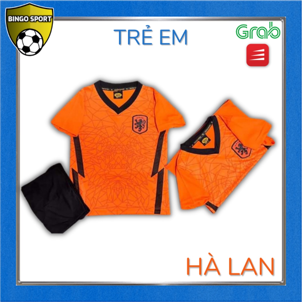 Áo Bóng Đá, Đá Banh, Thể Thao TRẺ EM  Tuyển HÀ LAN Sân Nhà Màu Cam 20/21 - Thun Lạnh Cao Cấp Rẻ Đẹp BINGO SPORT HL01TE