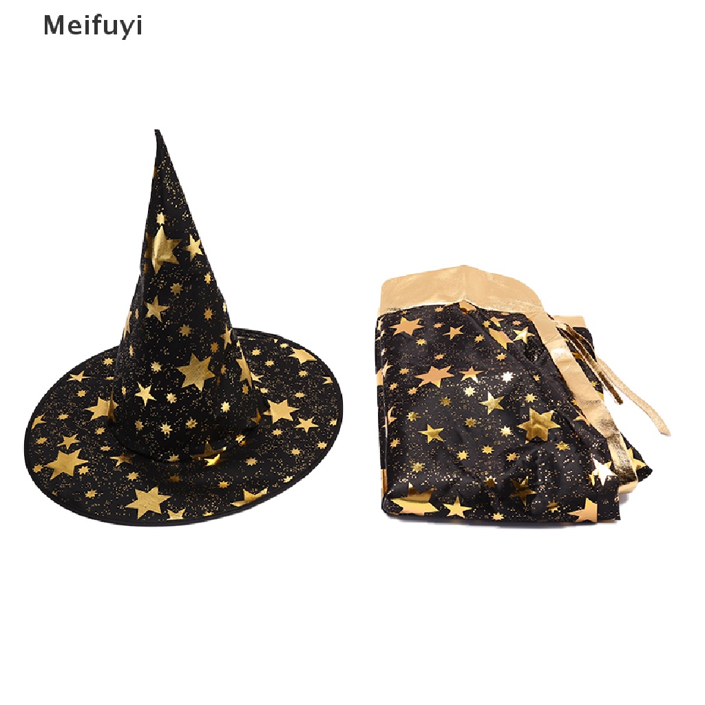 Set Áo Choàng Và Nón 2 Món Hóa Trang Phù Thủy Cho Bé Dịp Halloween