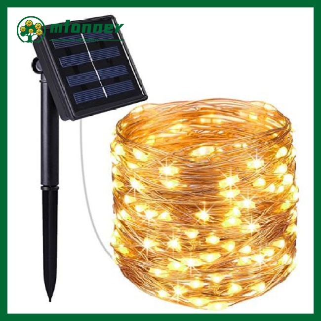 Dây Đèn LED 100 Bóng Sử Dụng Năng Lượng Mặt Trời Chống Thấm Nước Trang Trí Giáng Sinh/Sân Vườn