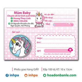 Phiếu ship hàng Ngựa Pony (400 tờ)
