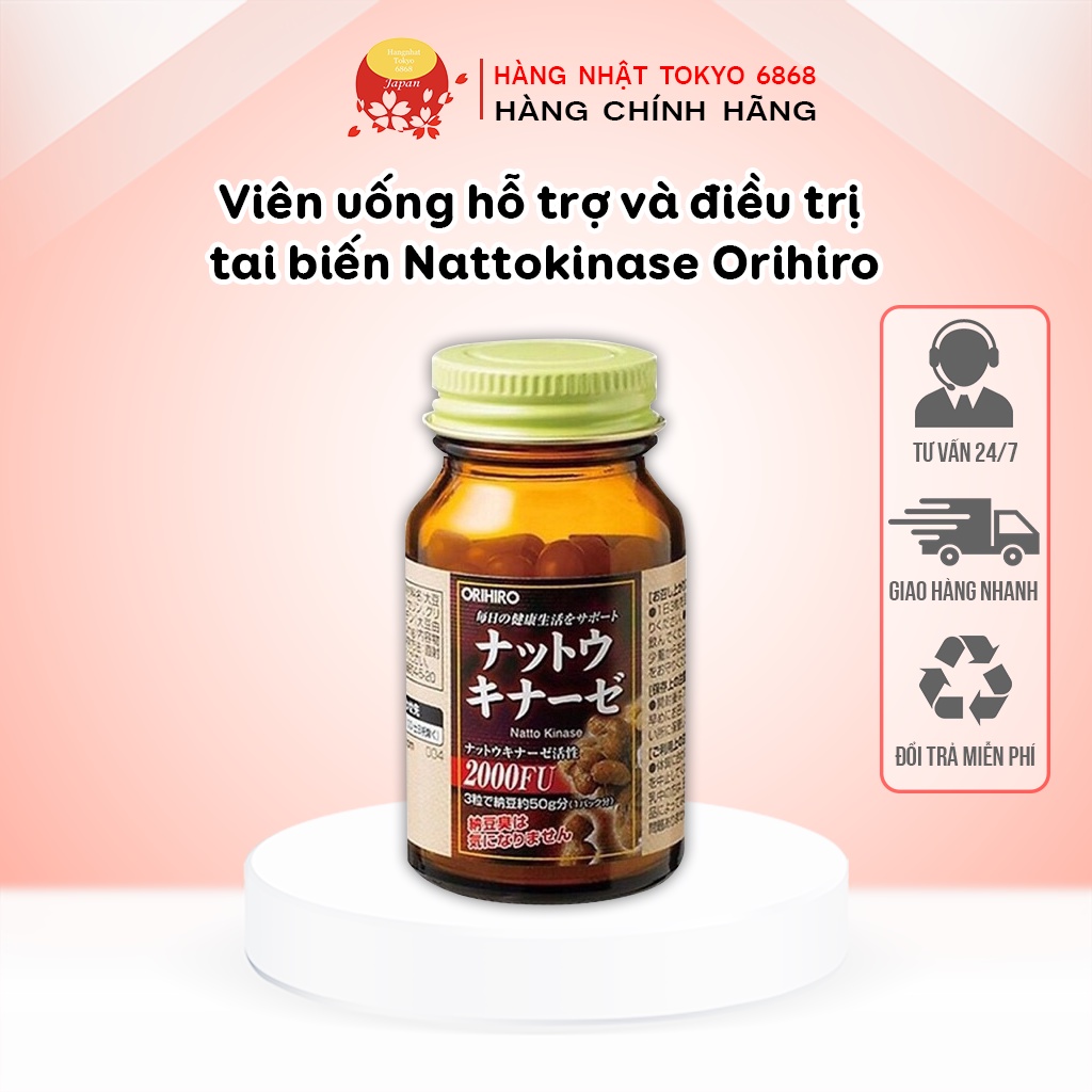 Viên uống hỗ trợ và điều trị tai biến Nattokinase Orihiro 60 viên ( Hàng Chuẩn )