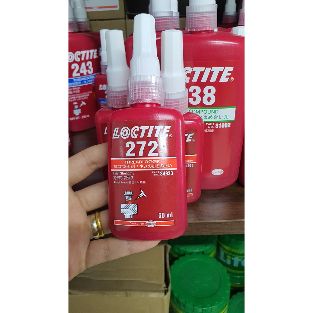 KEO DÁN KHÓA REN BULONG LOCTITE 272 MEDIUM STRENGTH OIL TOLERANT THREADLOCKER 50ML