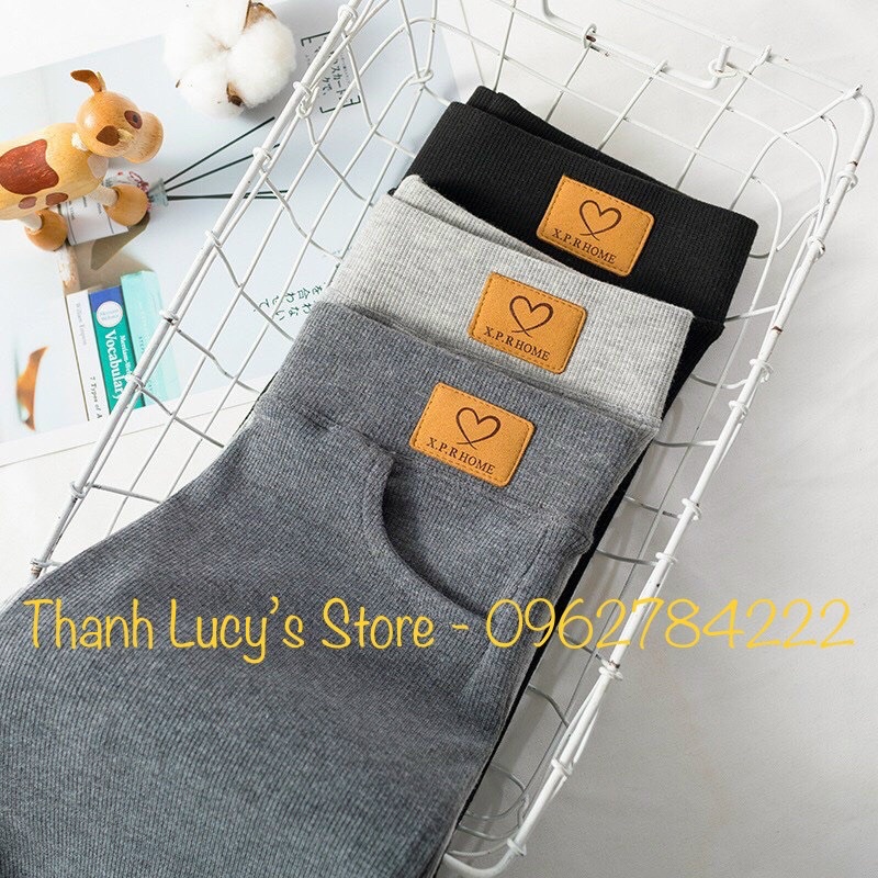 Quần Legging nữ dài lót lông cạp cao  len tăm dầy co giãn loại 1, quần legging lót lông cạp cao tôn dáng