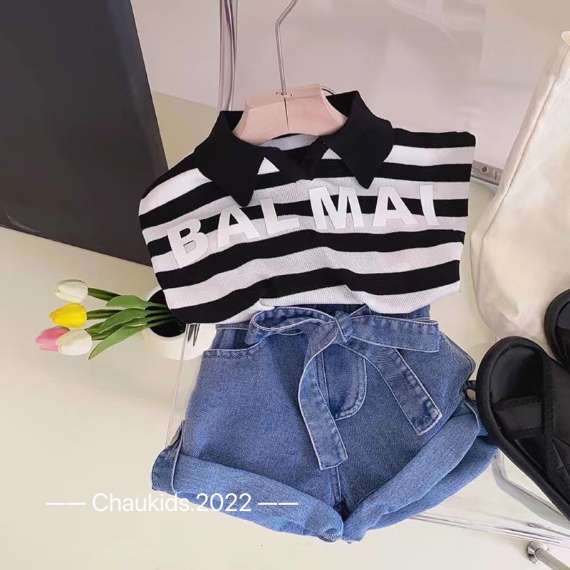 set đồ bé gái áo kèm quần bò