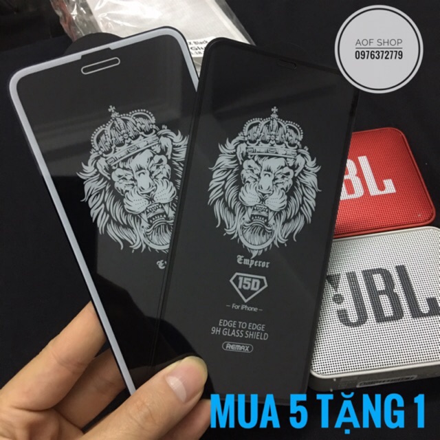 Kính cường lực 15D Remax full màn dành cho Iphone 6 6s 6plus 7 8 7plus 8plus X Xsmax cực chất