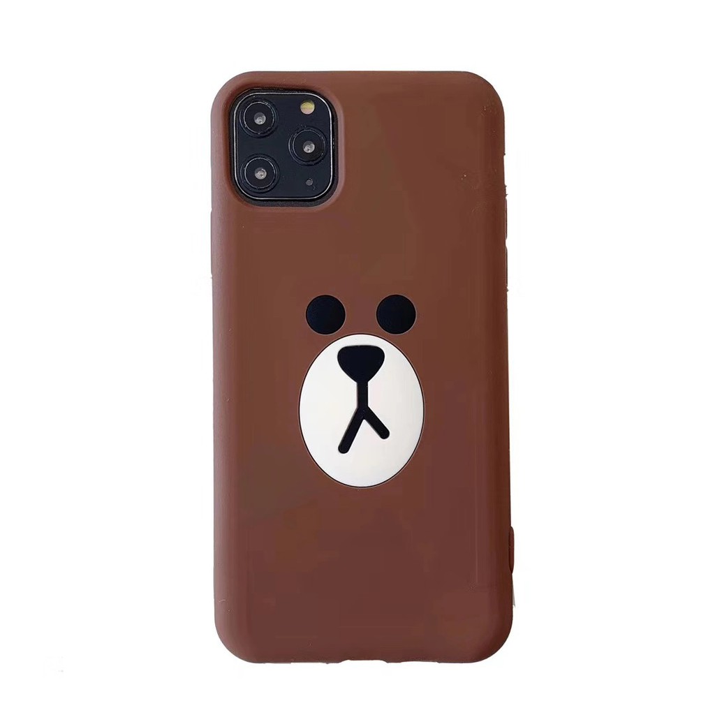 Line friends Ốp Điện Thoại Silicon Chống Sốc Hình Gấu Nâu 3d Cho iphone 13 12pro 11pm 678plus se2 xr xsm