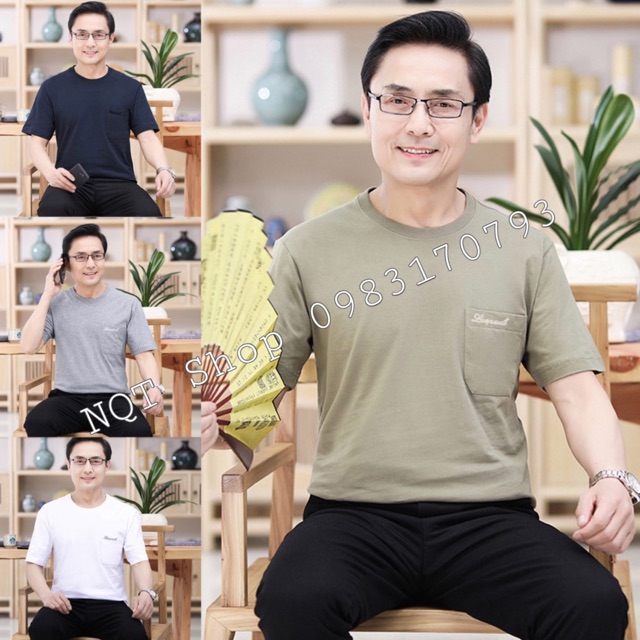 Combo 2 Áo Hè Nam Trung Niên - Áo Cotton Nam Trung Tuổi