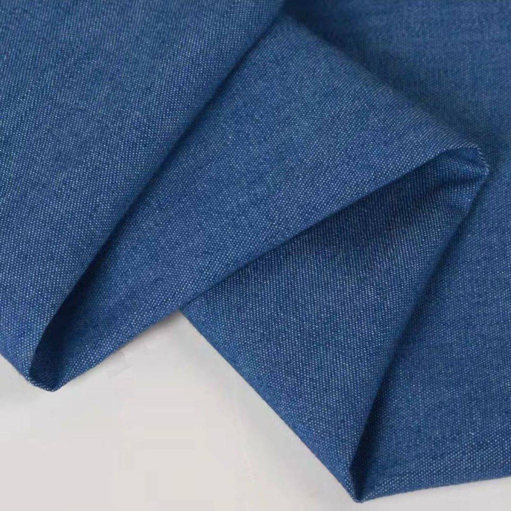 Vải cotton denim mỏng màu xanh nhạt may quần áo mùa hè