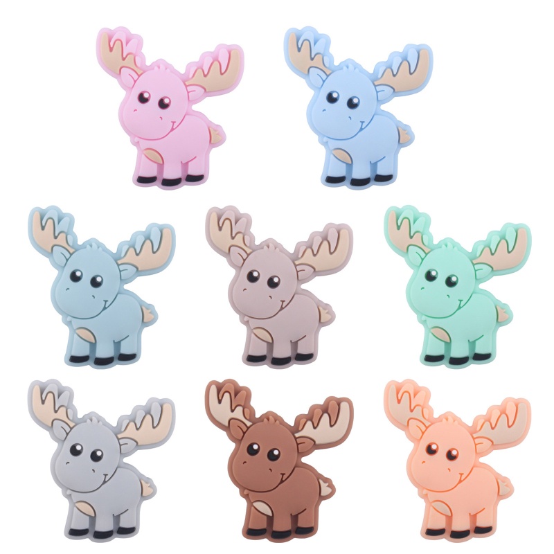 Đồ Chơi Ngậm Nướu Hình Động Vật Bằng Silicone Phối Chuỗi Hạt Độc Đáo DIY