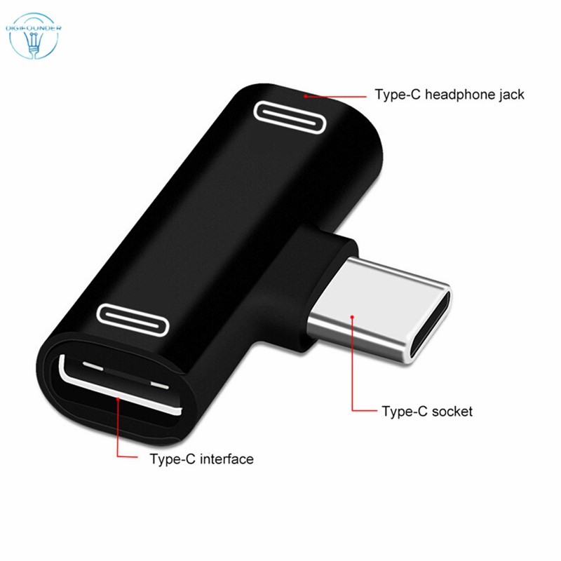 Đầu Chia Cổng Sạc Và Tai Nghe Usb Type-C