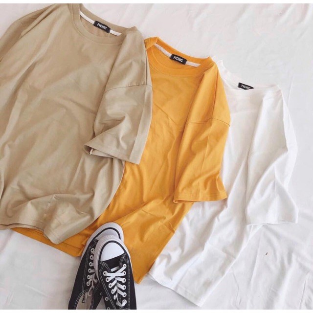 áo thun tay lỡ nam &amp; nữ FOME RỘNG chất thun xịn 4T11