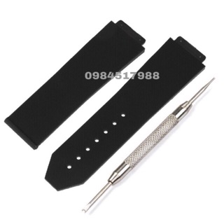 Phụ kiện đồng hồ Dây Hub cao su màu đen size 25-19-22