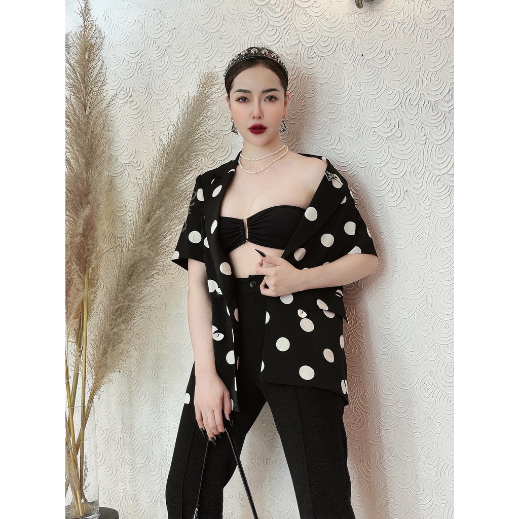 Áo vest tipsy chấm bi ngắn tay AV062