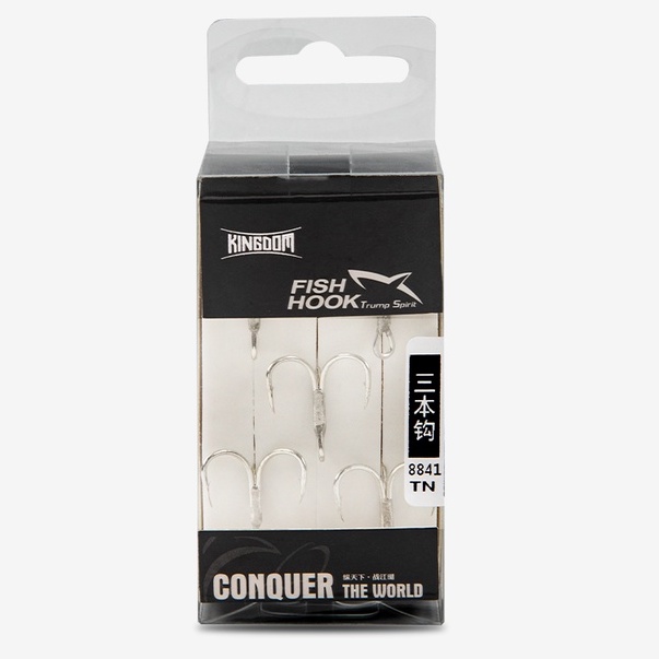 Set 5 lưỡi câu cá Kingdom 8841 bằng thép carbon màu đen