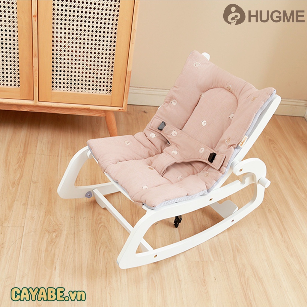 [CAYABE]: GHẾ RUNG BẬP BÊNH GỖ ROCKING CHAIR HUGME CHO BÉ NGỦ NGON, THƯ GIÃN