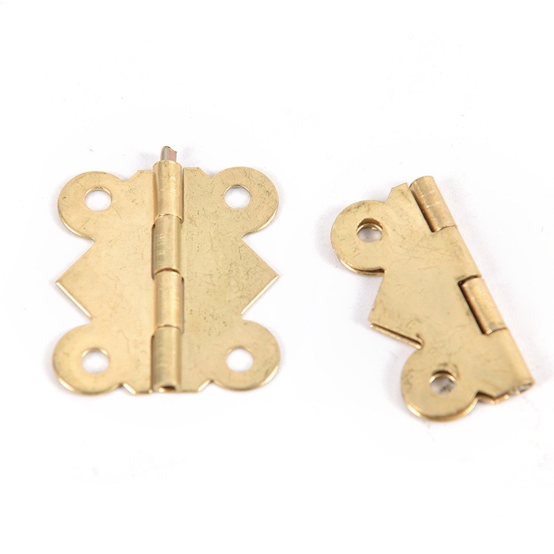 [extremewellgen 0609] 10 Pc Brass Color Mini Butterfly Hinges for Cabinet Drawer Jewelry Box DIY Repair