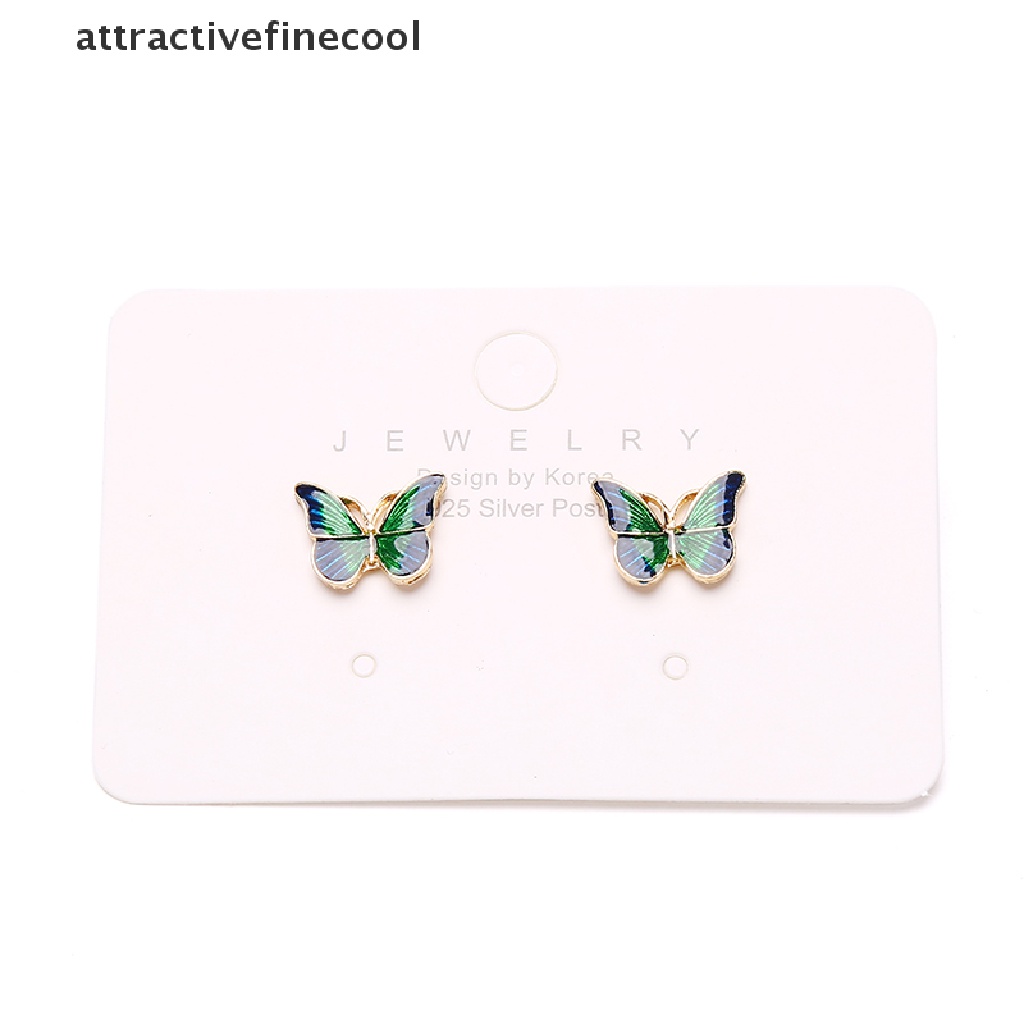 Khuyên Tai Hình Bướm Tráng Men Màu Xanh Lá Thời Trang Cho Nữ