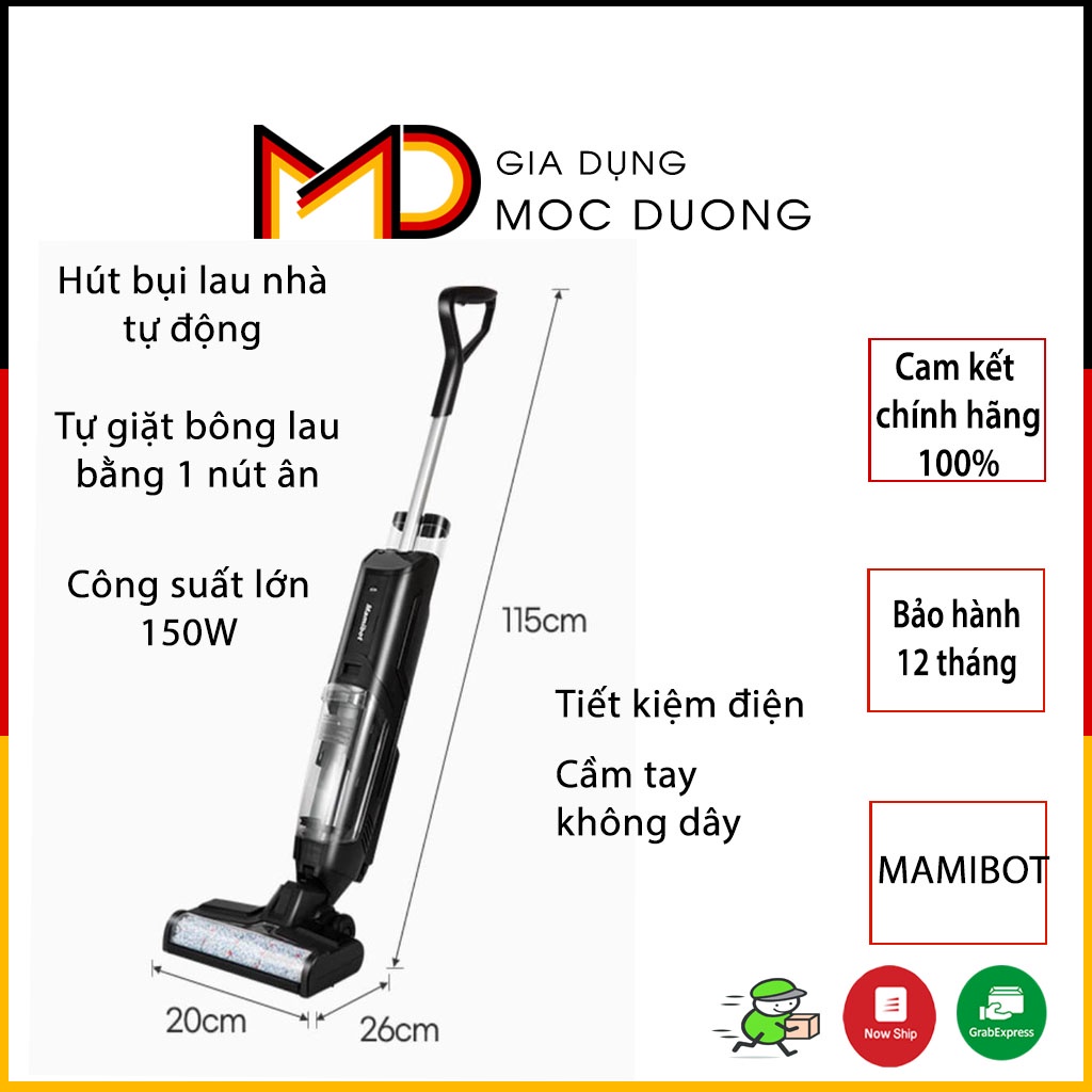 Máy hút bụi lau nhà diệt khuẩn bằng tia UV MAMIBOT 2in1, máy hút bụi lau nhà đa năng không dây cầm tay