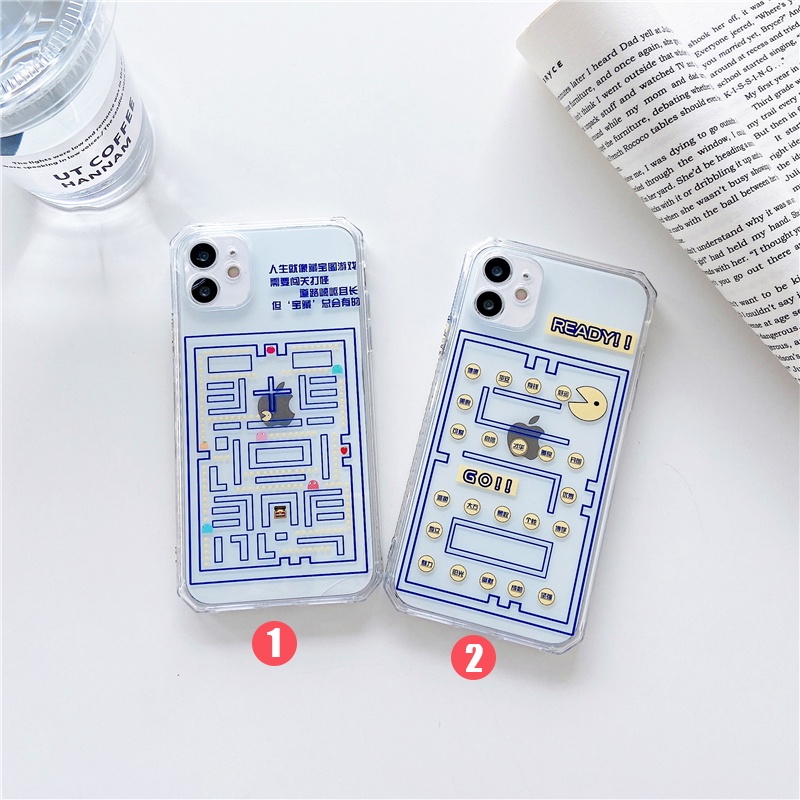 Chủ Đề Hoạt Hình Trò Chơi Pac-Man 【Sẵn Sàng !!】Ốp Điện Thoại Trong Suốt Đẹp Mắt Cho OPPO R15 R17 Reno3Pro 4 5 6Z 7 Int Pro Find X2 Neo X5 Lite A52 A11x A72 A92