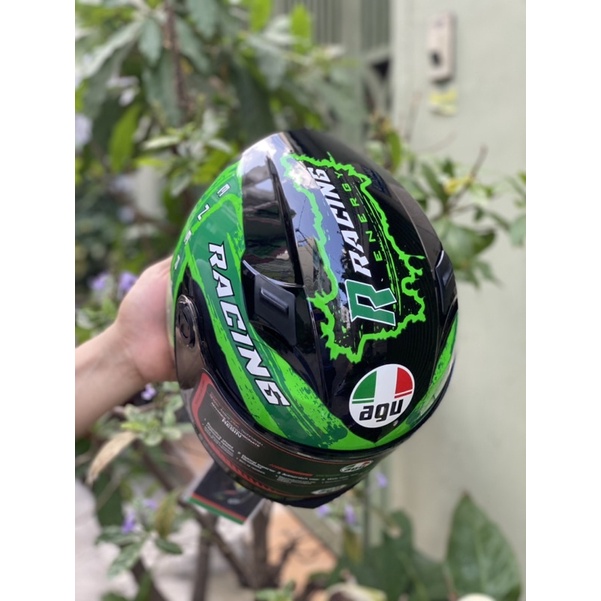 Mũ bảo hiểm fullface AGU tem Racing ĐỦ MÀU  + TẶNG TÚI ĐỰNG