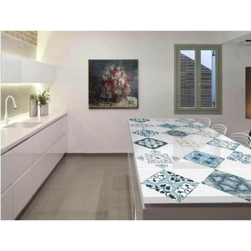 Giấy dán bếp hoa văn chịu nhệt Decal