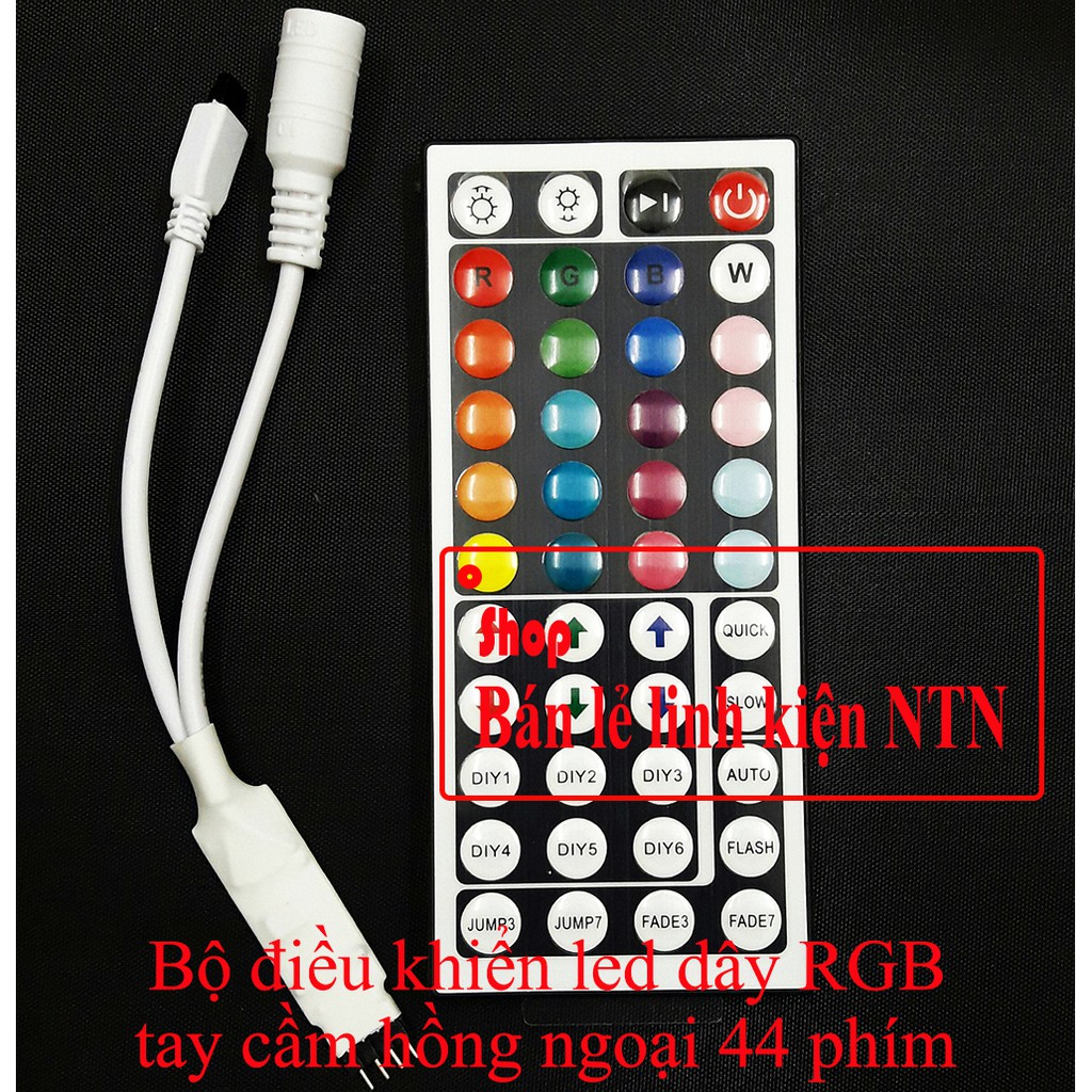 Bộ điều khiển đèn led dây RGB kèm remote hồng ngoại 24/44 phím
