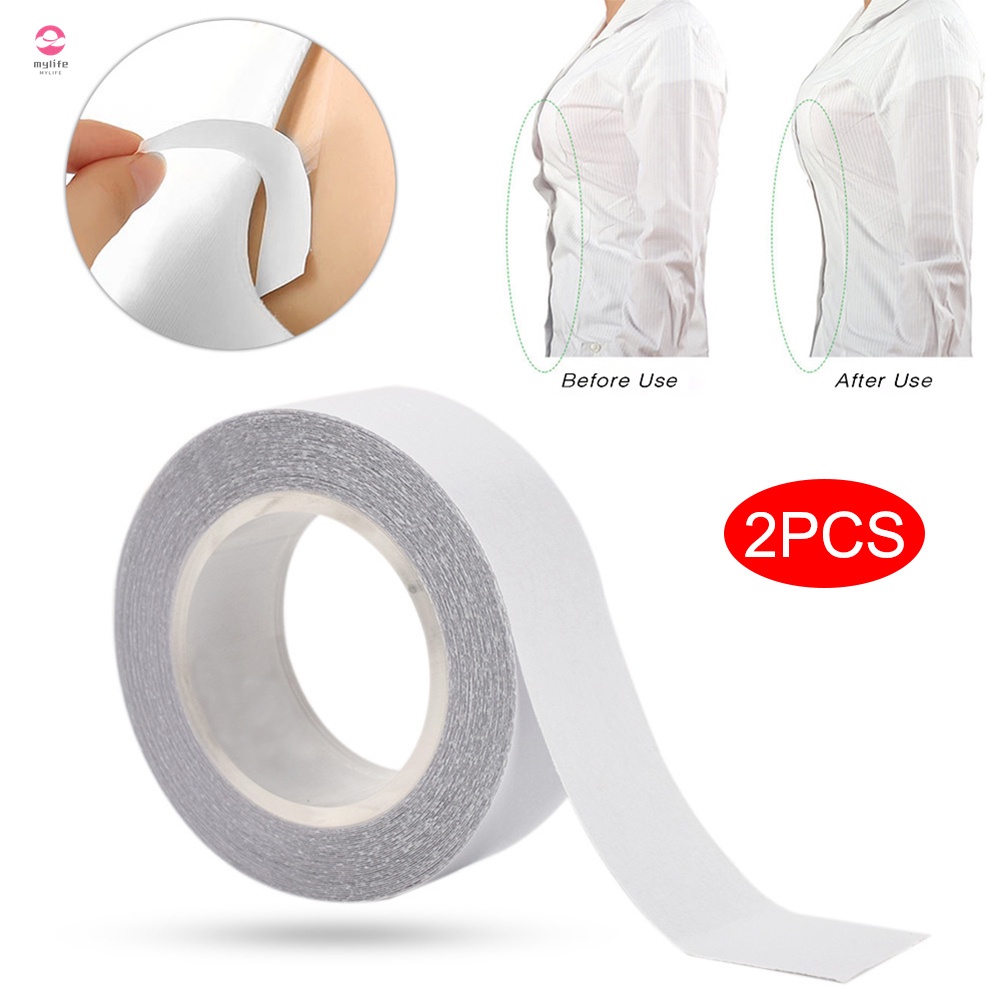Set 2 cuộn băng keo dán quần áo hai mặt trong suốt