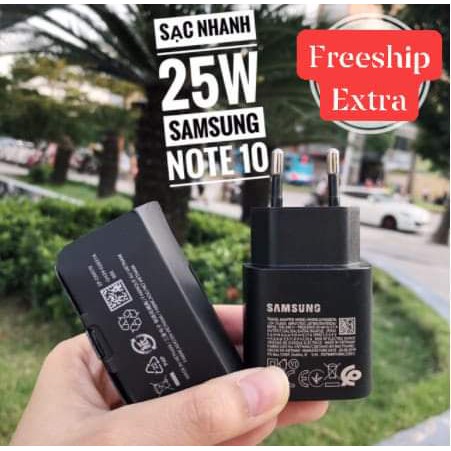 Bộ Sạc Nhanh Samsung 25W Chính Hãng 100% Cho Note 10, Tiết Kiệm Thời Gian Sạc, Bảo Vệ Máy