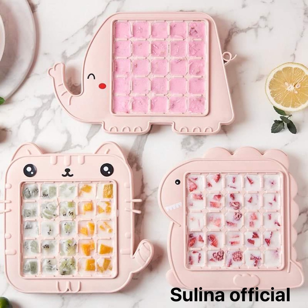 Khay làm đá hình khủng long mèo voi dễ thương, khuôn làm kem, thạch mini cho bé Sulina official DC09