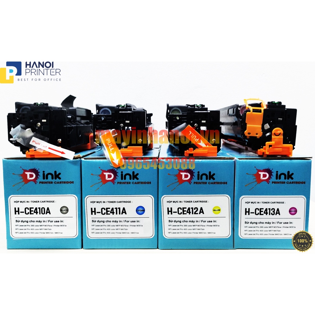 Hộp Mực màu 305A CE410A CE411A CE412A CE413A, dùng cho máy in laser màu Hp M451, M375, M475