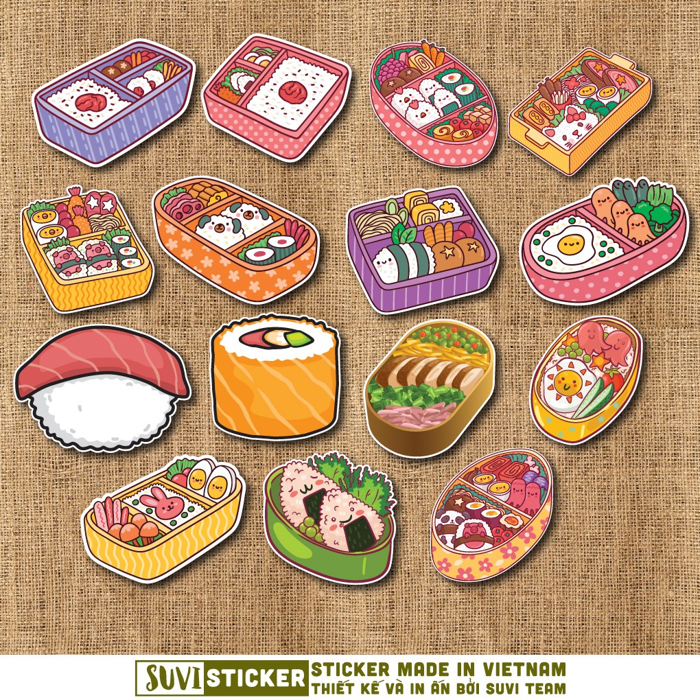 Sticker Đồ Ăn Food chống nước sticker dán mũ bảo hiểm, laptop, điện thoại, đàn guitar, vali. MSP: NS19