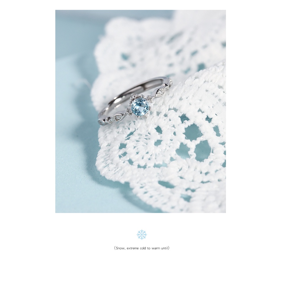 Nhẫn Bạc 925 Đính Đá Sapphire Thời Trang Cho Nữ